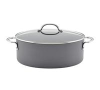 Rachael Ray 80090 Pentola ovale professionale anodizzata antiaderente per pasta, 8 litri, grigio
