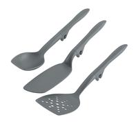 Rachael Ray Tools and Gadgets Spoon Slotted and Solid Turners Set Cooking Utensils 3 Piece Gray