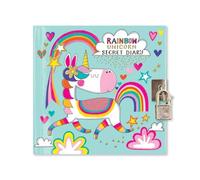 Rachel Ellen - Diario segreto per bambini con chiusura a chiave, motivo: unicorno arcobaleno