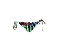 Rachel Roy Black Multi Coda Piume Stampato Laccetti Laterali Bikini Fondo M