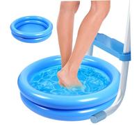 Rachlicy POOT Pedi BACCHIO 23.6x23.6x4.7 in Piede Portatile Rotondo immergibile Bagno Gonfiabile Pratico per la Piscina Fuori Terra a Bordo Blu Spiaggia spava