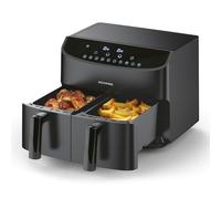Rachs KOCHWERK - Friggitrice ad aria calda a doppia camera, 7 l, con 2 camere, 3,5 l, friggitrice ad aria calda con touchscreen, 10 programmi, funzione Smart Cook- & Timer, 2400 W [nero]