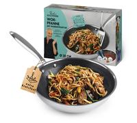 Rachs kochwerk Padella Wok Acciaio Inox 28cm Antiaderente Rivestimento