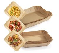 RACHS KOCHWERK - Set di 2 fogli di carta da forno per friggitrice ad aria calda, 4,5 litri e 9 litri, rivestimento antiaderente e resistente all'olio, 200 pezzi di carta da forno Airfryer - forma