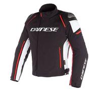 RACING 3 D-DRY JACKET BLACK WHITE RED-FLUO | DAINESE | MotoCharlie