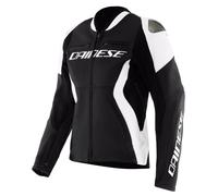 Dainese Racing 5 Giacca in pelle da moto da donna, nero-bianco, taglia 42 per donne