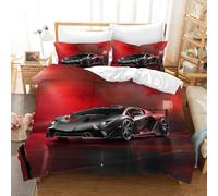 Racing Car Bedding Set per ragazzi, Sport Car Duvet Cover Extreme Sport Theme Bedding Set for Children with Zip and 2 Pillowcase (220 x 240 cm + 80 x 80 cm x 2,A5)
