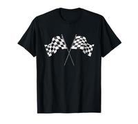 Racing Car Checkered Finish Flag Automobile Motor Race Maglietta