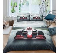 racing car speedSet Di Copripiumino microfibra morbida 3 pezzi motivo 3D con cerniera motion blur style copripiumino incluso federe aiosa ultra morbido e traspirante for bambini King（220x240cm）
