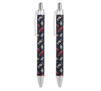Racing Car1 Penna a sfera con stampa a forma di bandiera da corsa bianca e nera, retrattile, fusto rotondo, punta fine da 0,5 mm, 1/2/4 pezzi