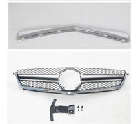 Racing Griglia Griglia Anteriore Per Benz Per W204 Classe C C63 AMG Solo 2008-2011 Auto Superiore Del Paraurti Cappuccio Maglia Kit Griglia Griglia Anteriore(Argento)
