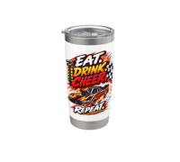 Racing Mangiare Bere Cheer Repeat Funny Car Bicchiere termico in acciaio inox doppia parete