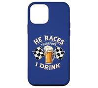 Racing Race He Races So I Drink Divertente Corse Umorismo Custodia per iPhone 12 mini