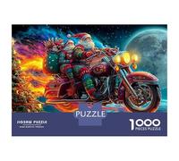 Racing Rider Jigsaw Puzzles for Adult Challenging Puzzle Games The Impossible Challenge 1000 Pieces Motorcycle Rider Moonlit Cosmic Sky Difficult Hard Jigsaw Puzzles for Man And Woman with Letters on