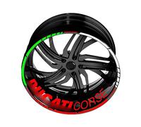 Racing Riflettente Per Ducati Monster Multistrada Performance Cerchio Adesivo Ruota Decal Corse Logo Per Ducati (Color : Red Tricolor)