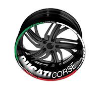 Racing Riflettente Per Ducati Monster Multistrada Performance Cerchio Adesivo Ruota Decal Corse Logo Per Ducati (Color : Tricolor white)