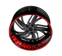 Racing Riflettente Per Ducati Monster Multistrada Performance Cerchio Adesivo Ruota Decal Corse Logo Per Ducati (Color : Red)