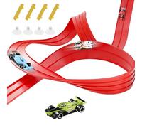 Racing Track Play Set - Kids Building Race Vehicles for Boys, Birthday and Holiday Entertainment with Interlocking Track Sections, Home, Travel, School, and Kindergarten Activities, Fun Educational To