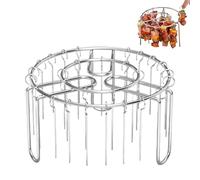 Rack a Base di friggitrice - Rack inclinabile Antiaderente | Skewers di Barbecue Resistenti alla ruggine | Insolabile in Acciaio Inossidabile Resistente al Calore per Salsiccia, gamberi, Pesce, Mais,