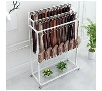 Rack a nastro da terra regolabile con ruote, supporto per l'esposizione in metallo resistente per le cravatte Accessori, 360 ganci rotanti organizzatore per negozio boutique Home Storage, orecchio ner