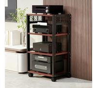 Rack Audio, Armadio con Altezza Regolabile e Rotelle a Scorrimento Fluido | Ripiani Regolabili, Telaio Metallico Pesante, per Piccolo Spazio, Riunioni, DJ / Teatro