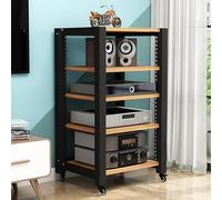 Rack audio con ripiani regolabili, mobile, organizer stereo con rotelle per casa, ufficio e teatro