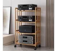 Rack audio HiFi ad alta capacità - Supporto regolabile a 2/3/4/5 piani, robusto armadio stereo, facile da montare, supporto AV per uso domestico e commerciale