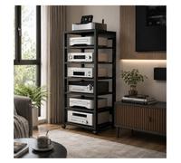 Rack Audio Stereo HiFi 5/7 Ripiani con Ruote | Mobile porta apparecchiature in metallo per giradischi, lettori CD/DVD, ricevitori e sistemi multimediali(7 Tier)