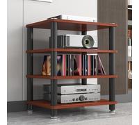 Rack audio verticale aperto a 4 strati per giradischi e apparecchiature AV, ideale per sale di gioco e registrazione