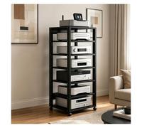 Rack Audio Video, Supporto Mobile AV For Supporti Multimediali Mensola Angolare In Legno, Giradischi Giradischi Armadietto For Console Componenti Stereo, Rack Di Stoccaggio Aperto(Nero)