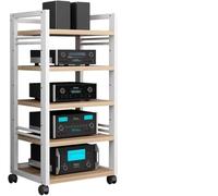 Rack AV HiFi con 4/5 ripiani adiubili - le Sto nd per Home Office, Cinema & Multima, design Sk con ruote, Solut robusto e slish per stampanti e display