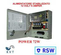 RACK BOX ALIMENTATORE STABILIZZATO 4 USCITE CANALI CENTRALINA TELECAMERA DC CCTV