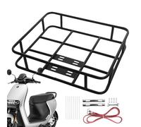 Rack Cargo Rack - Rack per bici da posteriore regolabile con pallacanestro | Telaio di fissaggio in metallo | Rack anteriori per bici impermeabili in metallo da asporto per consegna in bicicletta