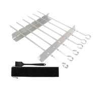 Rack, cremagliera per spiedini, supporto per kebab in acciaio, strumenti per barbecue all'aperto portatili, per grigliare pesce, carne, salsiccia, verdure