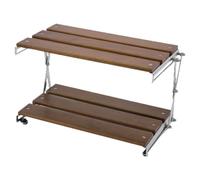 Rack da campo pieghevole e pieghevole per campeggio | Rack di stoccaggio da campeggio, scaffale per organizzatore di visualizzazione pieghevole con 3 strati - Organizzatore di ripiani per barbecue da