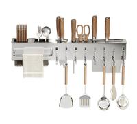 Rack da cucina multiuso a più fabbriche - supporto per utensili da cucina da 50 cm, binario da cucina adesivo | Hold Utensile con ganci, portautensili pendenti in acciaio inox per il forno