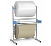 Rack da pavimento per carichi pesanti per film a doppio strato e involucro | Scaffale resistente per pellicola a doppio strato e schiuma; ideale per organizzare le forniture di imballaggio in magazzini