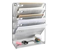 Rack dell'organizzazione desktop a 5 livelli per file e documenti archiviazione durevole e funzionale Uso domestico argento