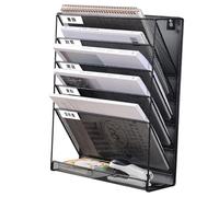 Rack dell'organizzazione desktop a 5 livelli per file e documenti archiviazione durevole e funzionale Uso domestico nero