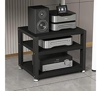 Rack di archiviazione Audio-Video da Pavimento a 3 Livelli, Moderno Supporto multimediale per casa e Ufficio, mobiletto per componenti HiFi, Elegante Torre AV per Soggiorno, DJ, teatro (Colo