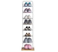 Rack di ferro singolo verticale 8-Pair Shoe Storage Rack Narrow Multi-Layer Single Row Shoe Rack for Porch, Black (White)
