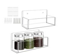 Rack Di Spezie Montate A Parete - Rack Di Condimento | 2 Pezzi Organizzatore Di Ripiani Acrilici Per Mensole Per La Stazione Di Condimento Per Condimenti Per Alimenti Per Alimenti Per La Disputa Di Co