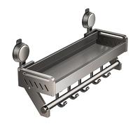 Rack di stoccaggio a ventosa, Mensole organizer a parete, Ripiani a doppia ventosa, Mensola organizer in metallo , Scaffale per doccia senza foratura, Rack doccia bagno, Stoccaggio da