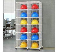 Rack Di Stoccaggio Dei Cubi Del Casco Di Sicurezza Mobile, Portacappello Duro Della Casa Commerciale Impilabile, Miniera Di Carbone Del Sito Di Costruzione Del Casco Industriale Organizerfor