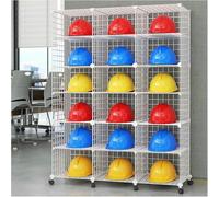 Rack Di Stoccaggio Dei Cubi Del Casco Di Sicurezza Mobile, Portacappello Duro Della Casa Commerciale Impilabile, Miniera Di Carbone Del Sito Di Costruzione Del Casco Industriale Organizerfor