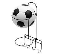 Rack di stoccaggio della palla, supporto per palla a parete - Display porta pallacanestro montato a,Organizzatore di attrezzature sportive in acciaio senza ripiano di stoccaggio di perforazione per