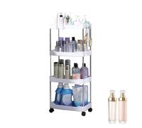 Rack di stoccaggio multiuso-carrello a 3 livelli, scaffalatura sottile su ruote | Scaffale di utilità ristretta per dispensa, bagno, camera da letto, organizzatore mobile per pannolini, bottiglie, for