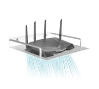 Rack di stoccaggio per router, router wireless WIFI, rack per montaggio a parete, scaffale da parete in metallo a strato singolo in alluminio per scatola cavi, vassoio portaoggetti in alluminio nero