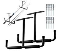 Rack di stoccaggio per soffitto da garage, 2 supporti a T in metallo robusto | Sospensioni da soffitto Garage | Per scala, legno, attrezzature sportive, pale, canne da pesca, sci, cantina, capannone