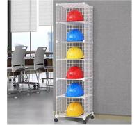 Rack di storage Supporto per la conservazione della cucina di grande capacità, Portacappello multistrato impilabile con ruote, Per negozi al dettaglio/ufficio/fabbrica(White,6 Grids)